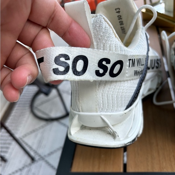 White Sneakers with Black Text Design - Picture 7 of 10